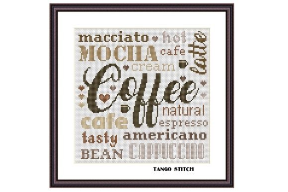 Coffee Kitchen Word Cross Stitch Pattern Review