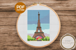 Eiffel Tower Cross Stitch for Apparel