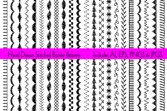Hand Drawn Black Embroidery Stitches Bor Review