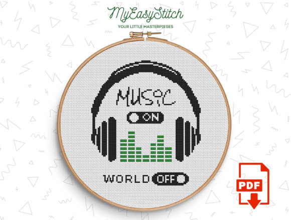 Music on World Off Cross Stitch Pattern Review